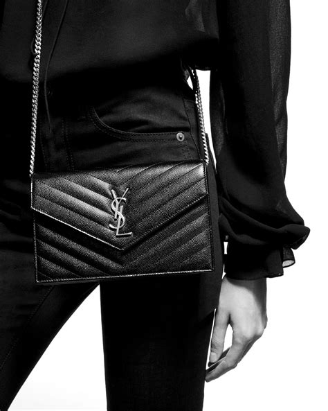 ysl fuchsia wallet on chain|SAINT LAURENT Grain De Poudre Matelasse Chevron .